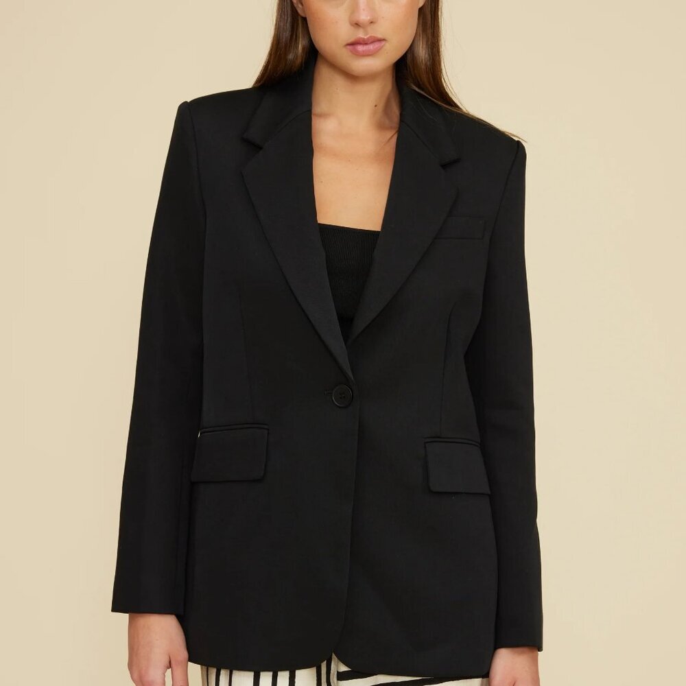 Lucy Paris Black Single Breasted Blazer Jacket Professional Business Size L